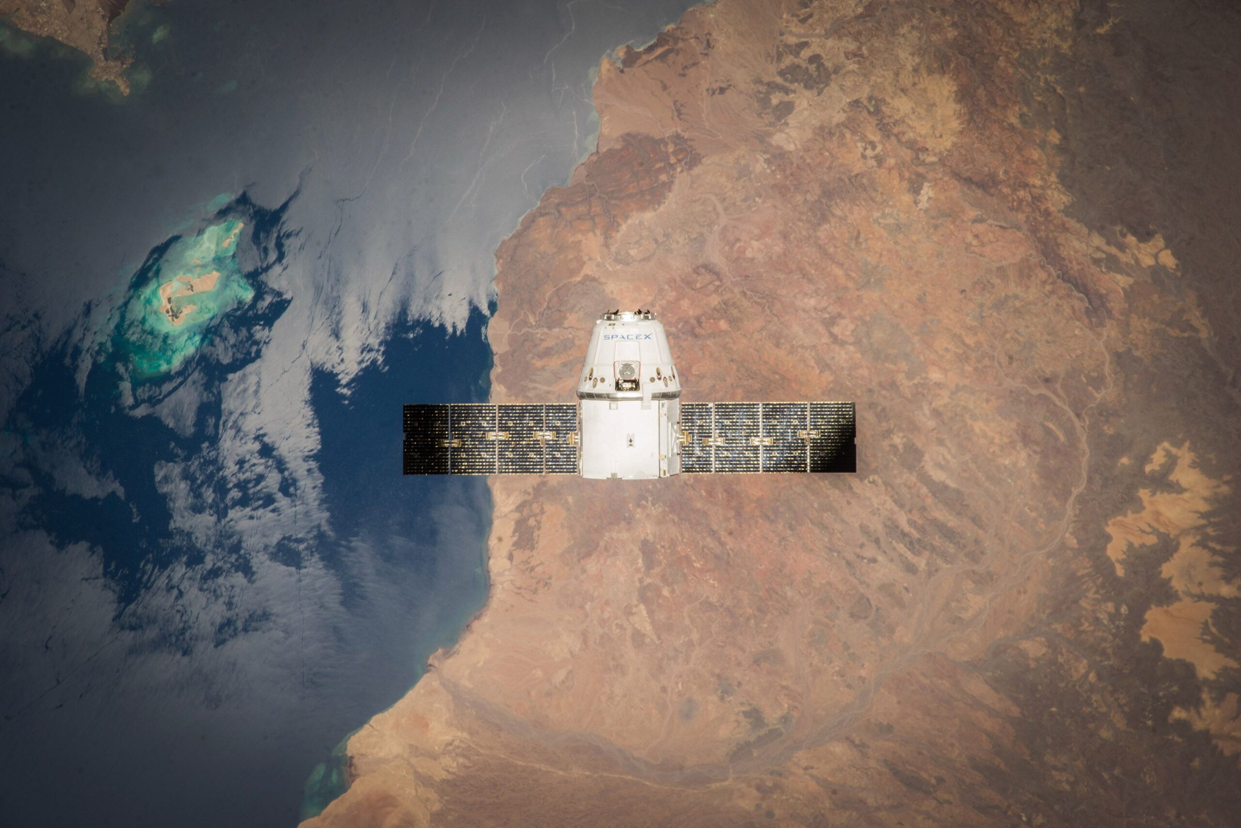 Satellite view of Earth from orbit
